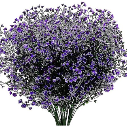 4 stk. kunstige busker busker falske utendørs UV-bestandige planter blomster, kunstige plast bjelleblader grønt