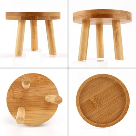 3X Puinen kasviteline kukkaruukun alusta korkea jakkara parvekkeen mehikasvihylly