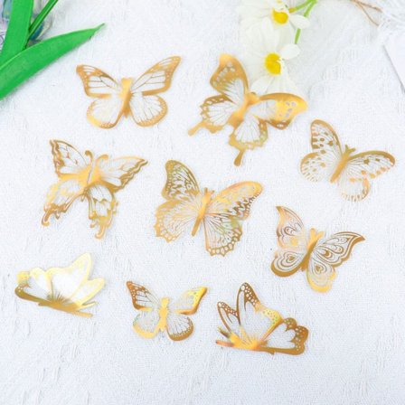 45 Stk 3D Sommerfugl Cupcake Dekorationer Sommerfuglekage