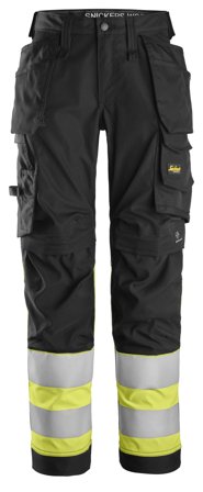 Snickers Workwear 6734 Varselbyxa svart/gul Svart/gul, Kläder