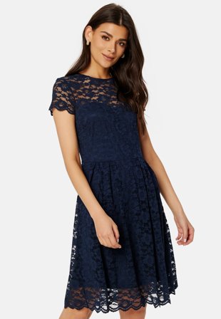 VILA Kalila Capsleeve Lace Dress Navy Blazer Klær