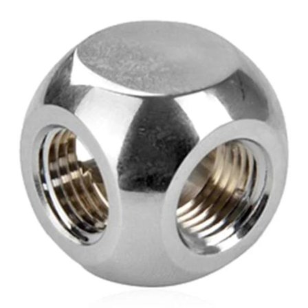 Dator Split Typ Vattenkyld Sfärisk Tredelad Koppling Mässing Vattenkylningsbeslag G1/4 Gänga