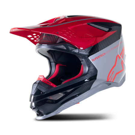 Casco Cross Alpinestars S-M10 Acumen Rosso Fluo-Nero-Argento L 59-60cm
