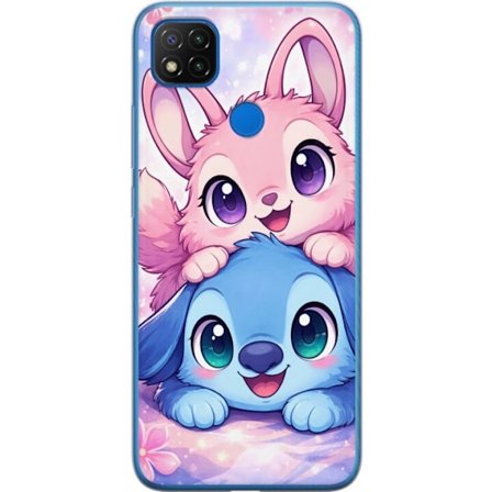 Kompatibel Mobilcover til Xiaomi Xiaomi Redmi 9C Sød kawaii illustration med pink og blå fantasidyr, store øjne og bløde farver perfekt til børne