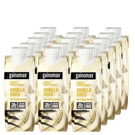Proteindrikke 15 x Gainomax High Protein Drink 250 ml, Vanilj - Bodyman.dk