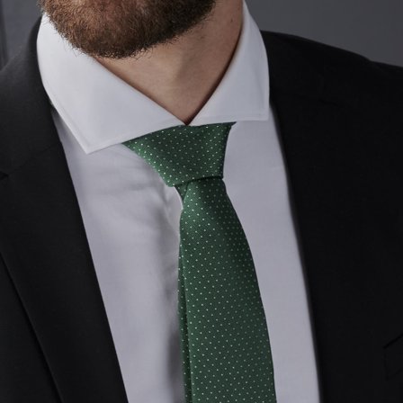 Cravată 8 cm din mătase verde cu picățele pentru bărbați - Cravate cu model