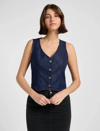 Lee Jeans Fitted Vest - Navy - S