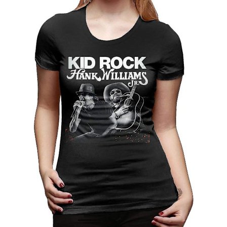 Kid Rock Hank Williams Jr skjorta dam kortärmad rund hals t-shirts Topsadult, S-3xl