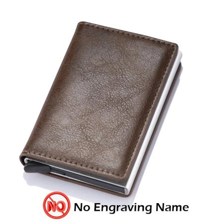 Gravering Anpassat Namn ID Kreditkortshållare Plånböcker Herr Märke Rfid-blockerande Magisk Läder Slim Mini Plånbok Liten Pengaväska