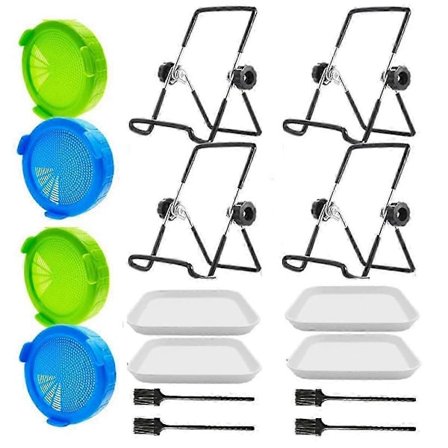 Spirelokk for Mason Jar med Bred Munn, Spirestativ, Helletutlokk for Mason Jar, Egnet for G