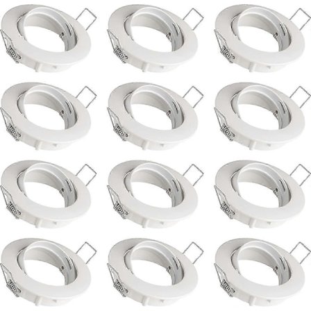 12x Justerbar Downlight GU10 Montering Vit