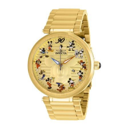 Invicta Watches Disney - Mickey Mouse Quartz Herenhorloge - 45mm , Geel , Heren , Maat: ONE Size Horloges