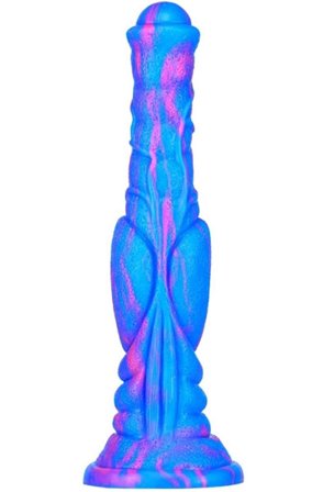 Monster Dildo Lang Blau-Pink 30 cm