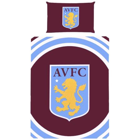 Aston Villa Fc Crest Cover Set Double Claret Röd/himmelsblå