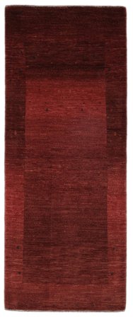 83X206 Alfombra Loribaft Fine Persia Moderna De Pasillo Negro/Rojo Oscuro (Lana, Persia/Irán) Carpetvista