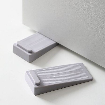 Gummistøtte for dør, 2-pakning, sklisikker, justerbar høyde og stabelbar dørstopper kile dørstopper egnet for alle overflater kile