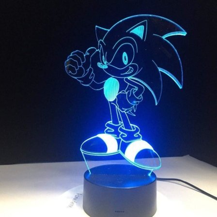 CDQ Sonic the Hedgehog Lampe - Farverig Bordlampe til Børneværelset - Perfekt
