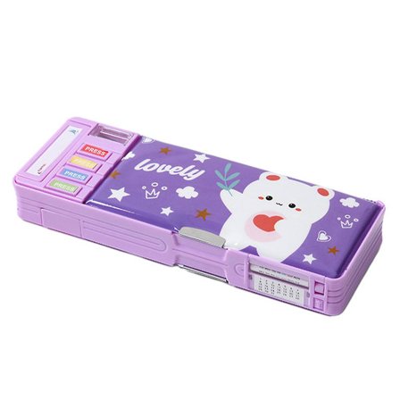 Kxj-pop-up penalhus til børn, multifunktionelt brevpapirsæske med lommeregner og blyant, søde børn