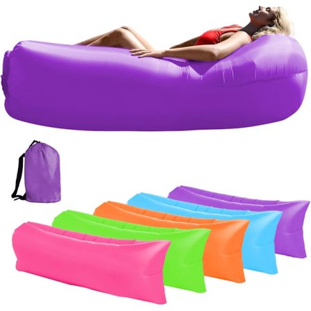 Uppblåsbar Sun Air Lounger, Portabel Uppblåsbar Soffsäng för Strandcamping Trädgård, Vattentät Anti-läck Uppblåsbar Stol Soffa Solsäng f