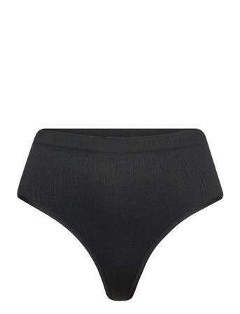 Brief Rib Thong High Seamless Black Lindex