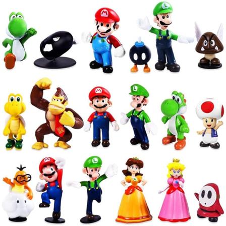 18 stk. Super Mario-figurer - Søde legetøjsdukker - Actionfigurer - Gave