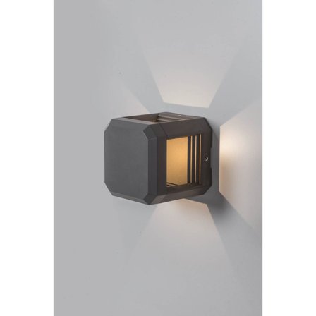 Airam - Vegglampe Flen LED IP44 aluminium Antrasitt