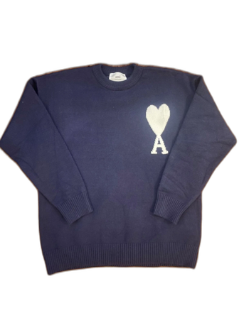 Marinblå stickad tröja från Ami