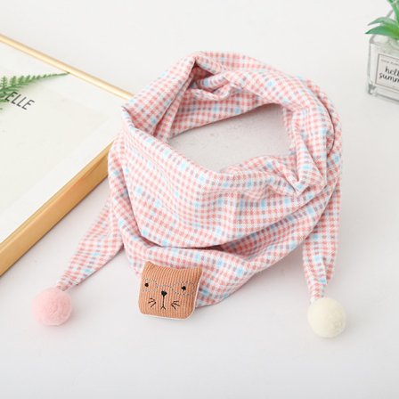 2 barneskjerf i bomull, dobbeltlags, trekantede skjerf