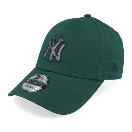 New Era - MLB Grön adjustable Keps - New York Yankees Check Infill 9FORTY Dark Green Adjustable @ Hatstore