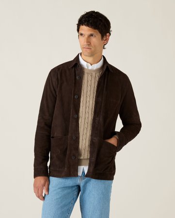 Lexington Suede shirt jacket, dark brown
