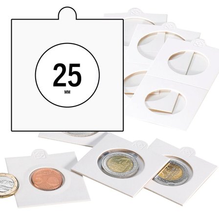 Leuchtturm MATRIX hvide mynthållare til mønt Ø 25 mm - 100 stk.