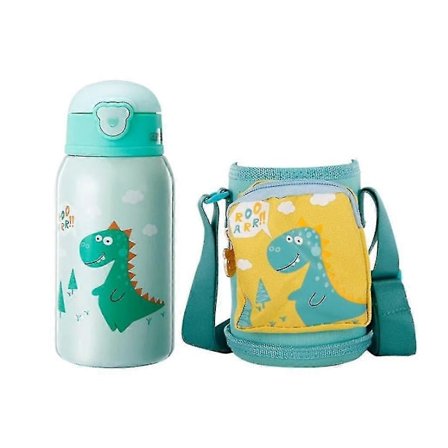 En vattenflaska termos för barn, termiska vakuummuggar för barn, vattenflaska i rostfritt stål med sugrör