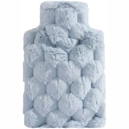 Bärbar värmeflaska/varmvattenflaska för vintern med mjukt fodral, sömnvärmare, påfyllningsbar med vatten Blå