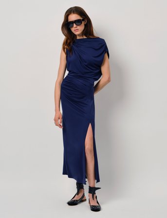Dante6 Dante6-Jett Off-Shoulder Jersey Dress - Navy - S