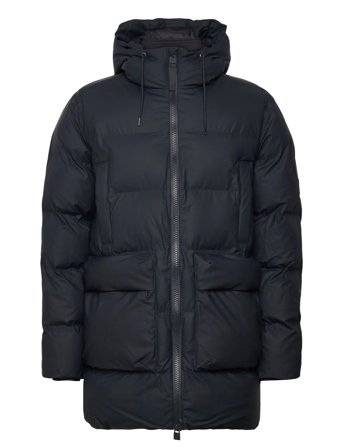 Rains Alta Long Puffer Cargo Jacket W3T4 - Navy - M