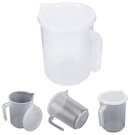 Genomskinliga Mätkoppar i Plast med Lock, Köksredskap för Matlagning och Bakning (1000ML)