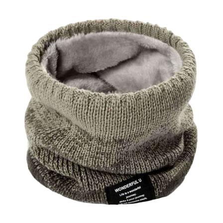 Vinterhalsduk Unisex stickad fleece Tjocka Kontrast Färg Keep W Khaki