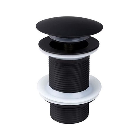 Universal svart pop-up bunnventil, avløpsplugg uten overløp, universal avløpsplugg uten overløp for servant og vask