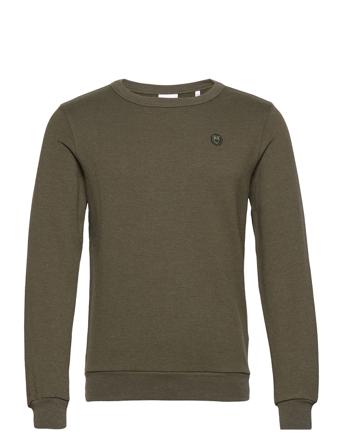 Basic Badge Sweat - Gots/Vegan Sweatshirt Trøje Grøn Knowledge Cotton Apparel