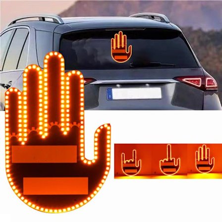 Sjov Gestus Lampe - Sjovt LED Nummerpladelys til Bil Bagrude med Fjernbetjening Finger Bil LED Lampe Biltilbehør Hånd Gestus Gadgets