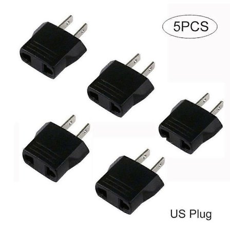5 st 110V till 220V Konverteringsadapter Pluggar Reseadapter Konverterare US-kontakt