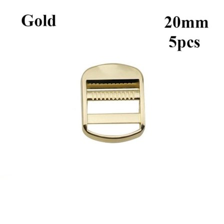 5 stk Metall Stige Lås Glider Juster Spenner GULL 20MM