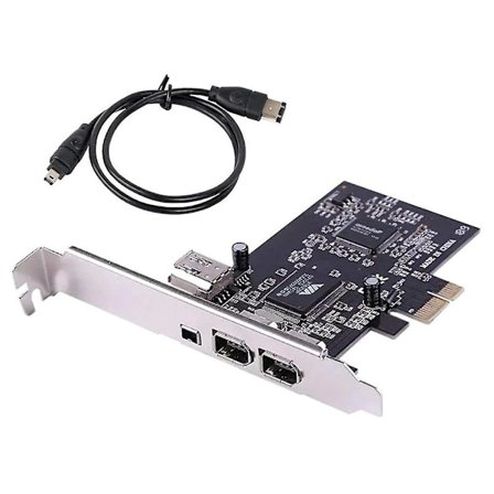 Pcie Firewire-kort for Windows 10, ieee 1394 Pci Express-kontroller 4 porter (3 X 6-pinners og 1 X 4-pinners)