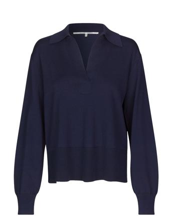 Siva Knit Collar Navy Second Female