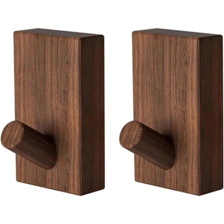 Nordisk valnød og bøgetræ vægkrog til jakke, tøj i hallen, nederdel, hat, konisk stans (Valnød 2 stk)