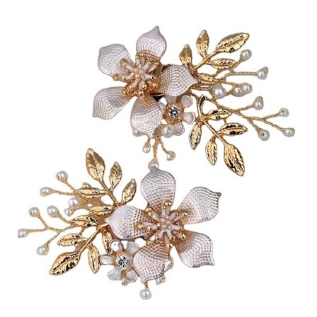 1 par avtagbare spenne høye hæler strass sko klips, DIY blomst sko dekorasjon bryllup fest sko tilbehør