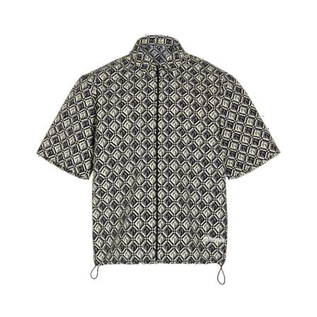 Marine Serre, Short Sleeve Shirts Zwart, Heren, Maat:M