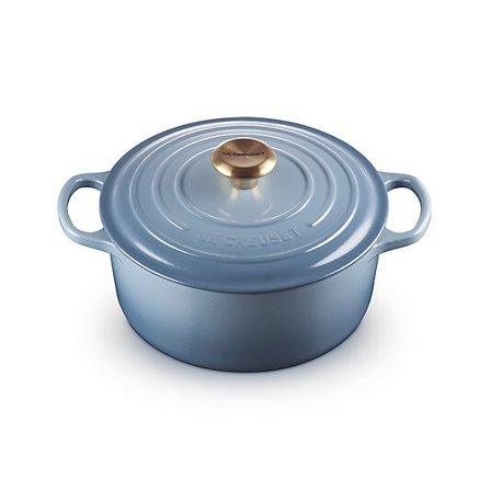 LE CREUSET Signature støpejern rund gryte 24cm Chambray