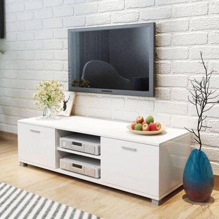 vidaXL TV-bänk högglans vit 140x40,3x34,7 cm