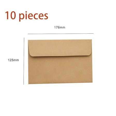 10 Konvolutter, A4 Brun Invitation Envelope (Brun Papir) til